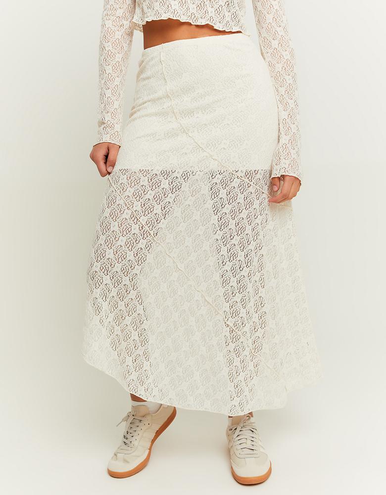 TALLY WEiJL, Jupe longue beige avec volants for Women