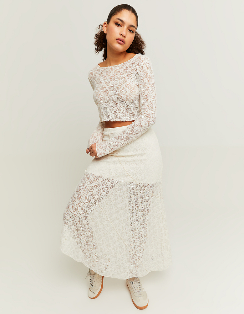 TALLY WEiJL, Jupe longue beige avec volants for Women