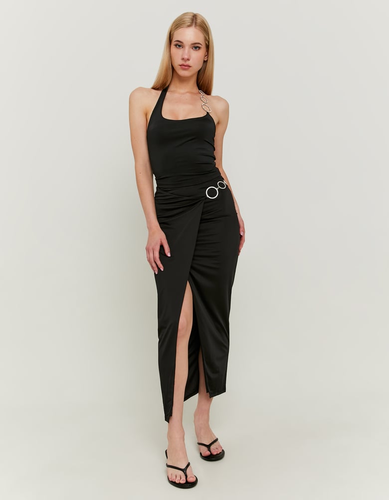 Black Wrapped Maxi Skirt | TALLY WEiJL