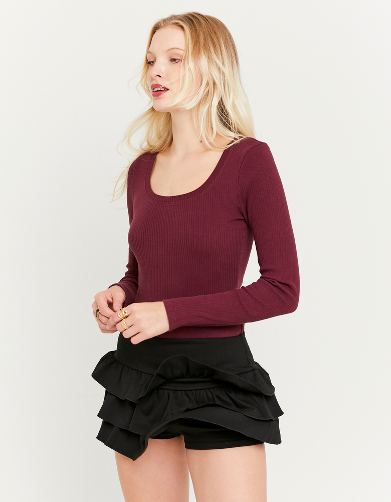 TALLY WEiJL, Mini Skort Nera Con Volant for Women