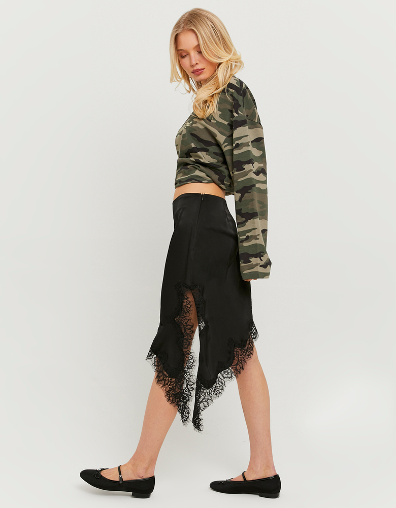 Mini-Jupe en Satin Noir | TALLY WEiJL