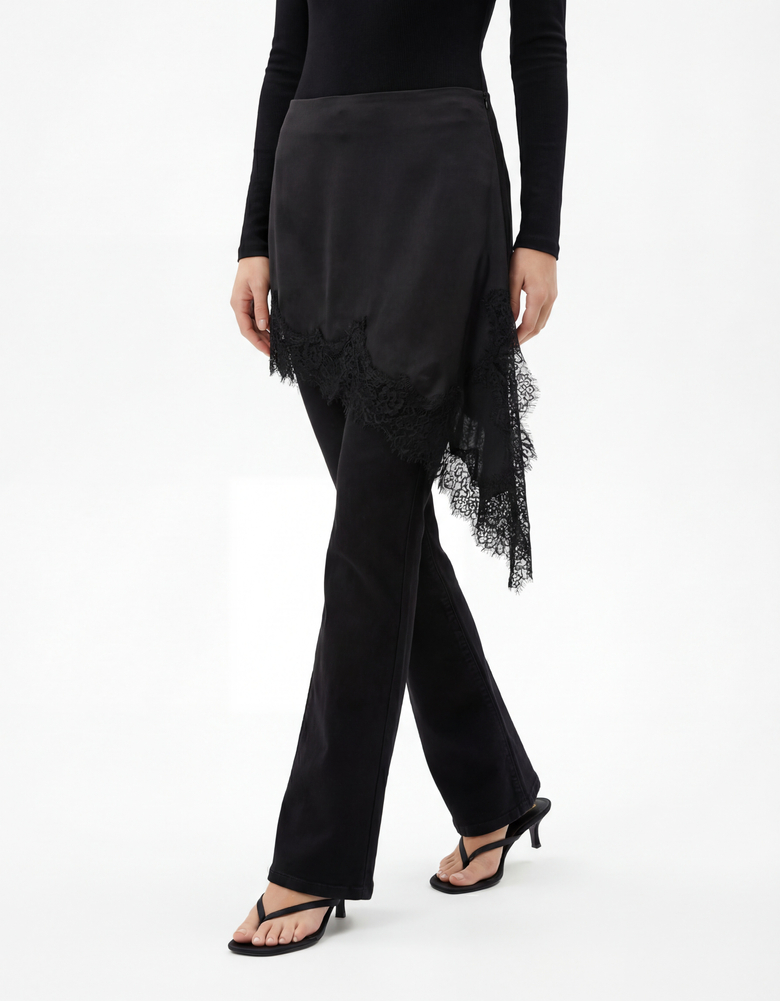 Black Satin Mini Skirt | TALLY WEiJL