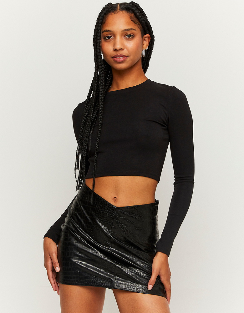 Black Faux Leather Mini Skirt | TALLY WEiJL
