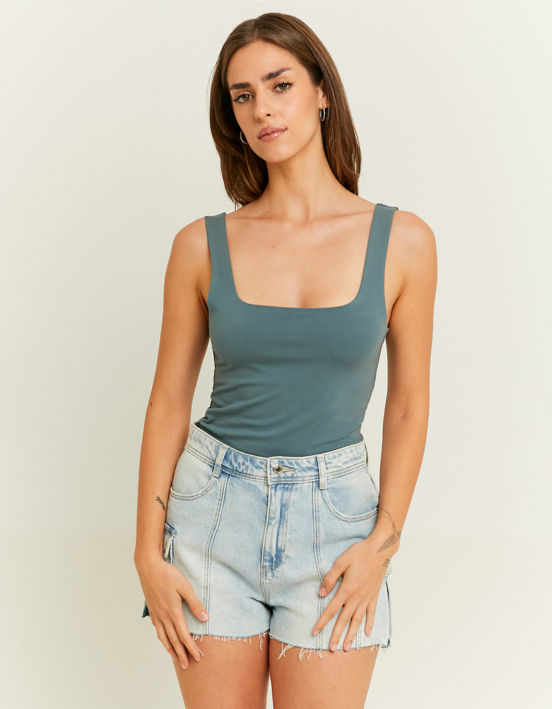TALLY WEiJL, Blue Fitted Tank Top for Women