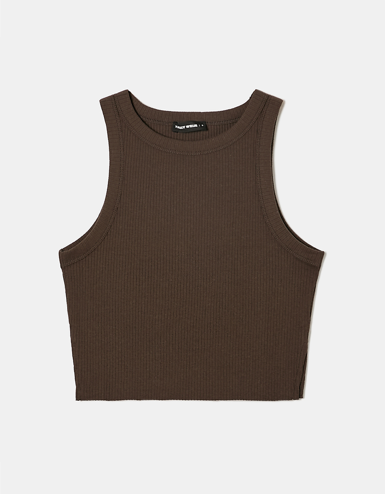 TALLY WEiJL, Geripptes Basic Cropped Top for Women