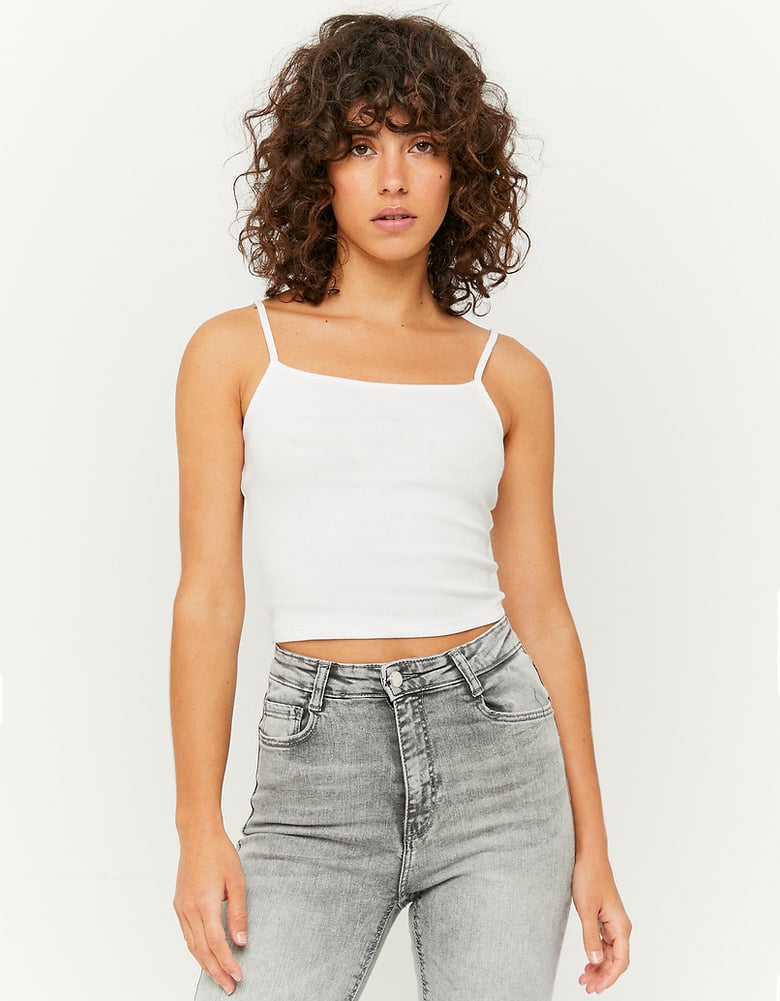 TALLY WEiJL, Weißes Basic Träger Top for Women