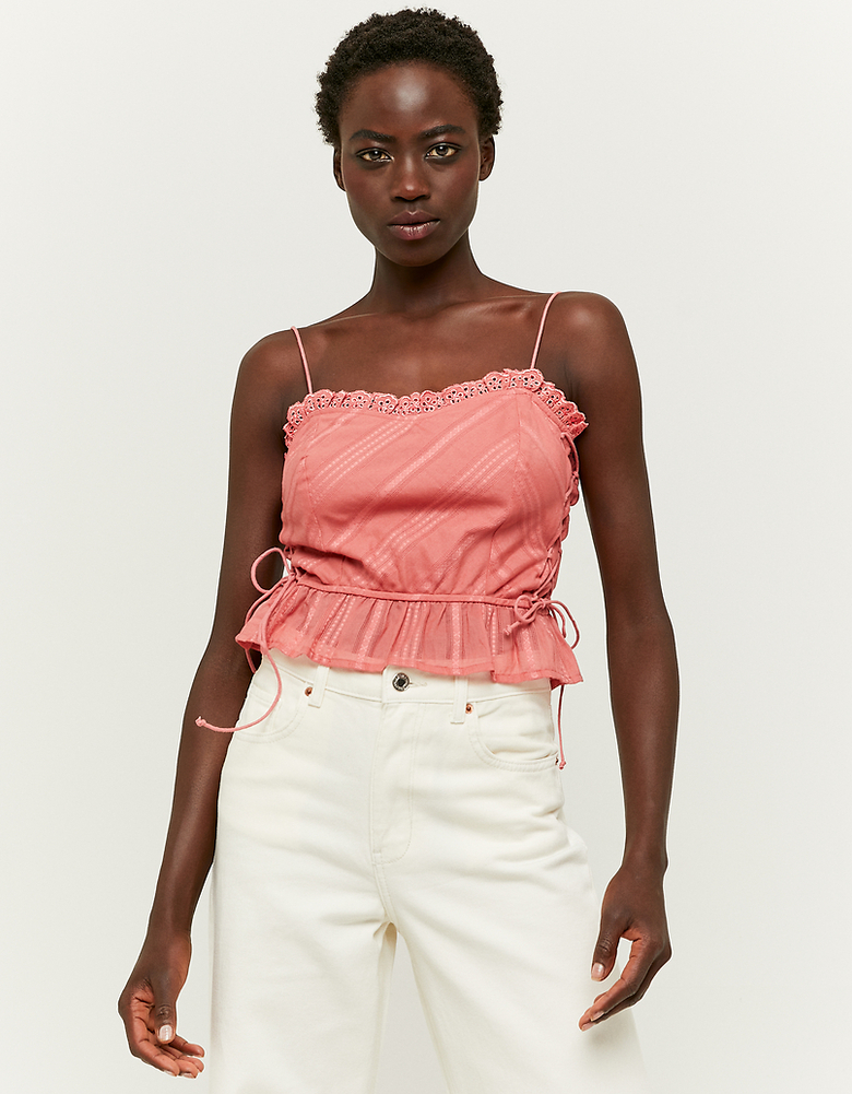 TALLY WEiJL, Rotes Crop Top mit Stickereien for Women