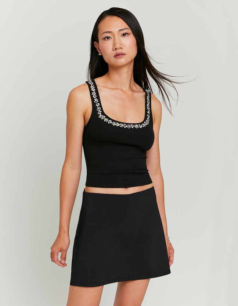 TALLY WEiJL, Débardeur Noir Basique en Coton for Women