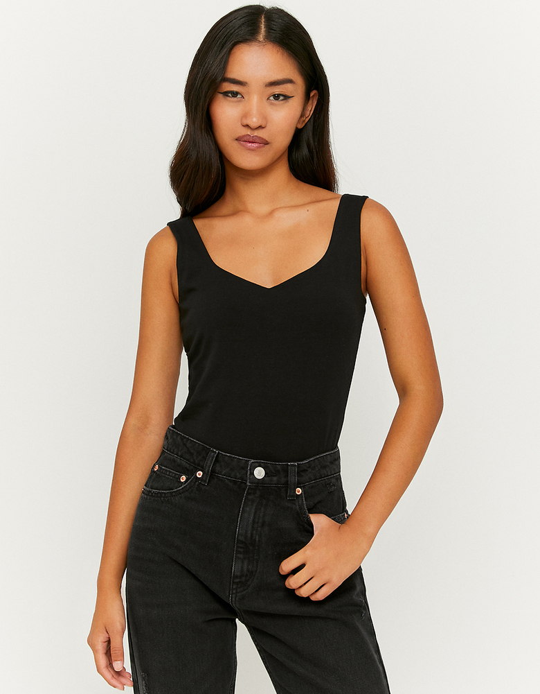 TALLY WEiJL, Schwarzes Basic Träger Top for Women