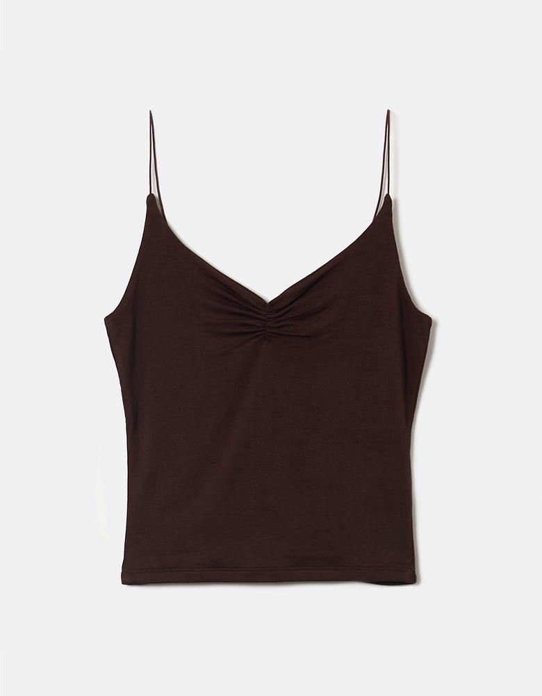 Braunes Basic Spaghetti Top | TALLY WEiJL