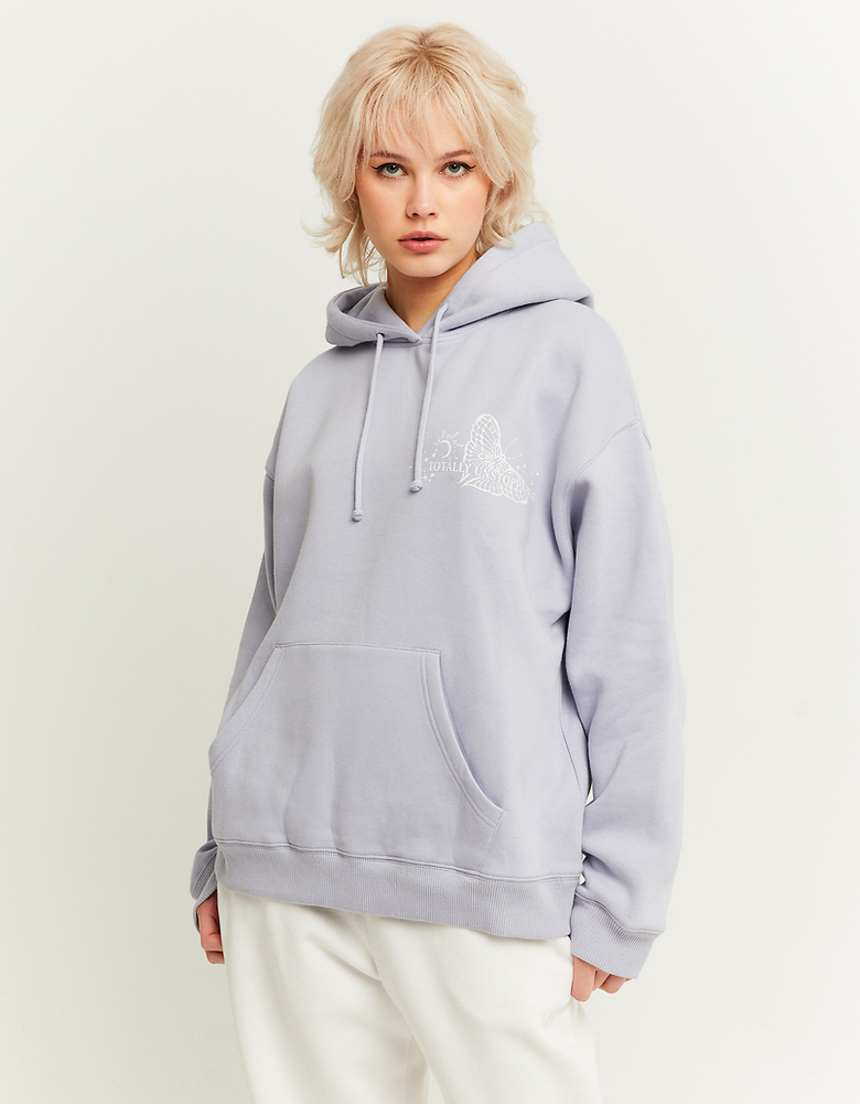 Light Blue Printed Oversize Hoodie | TALLY WEiJL