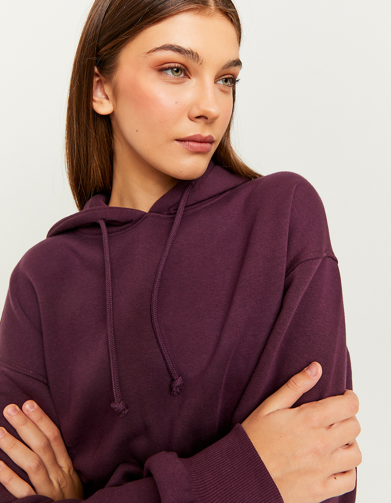 Burgundy Cropped Hoodie | TALLY WEiJL