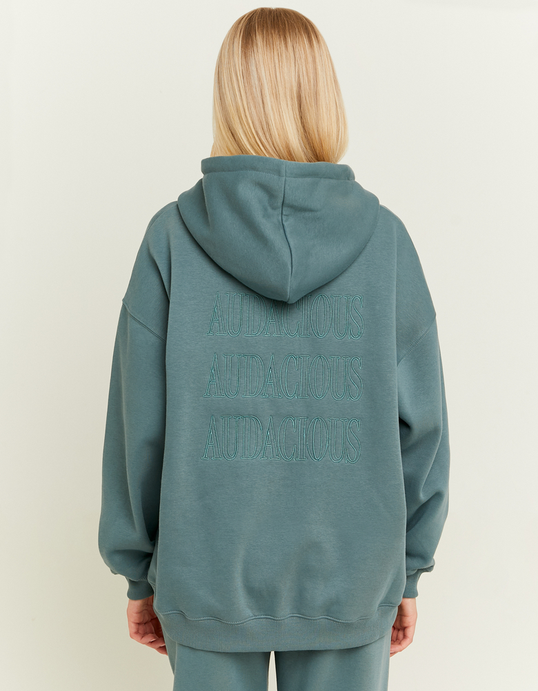 TALLY WEiJL, Blauer Hoodie mit Stickerei und Reißverschluss for Women