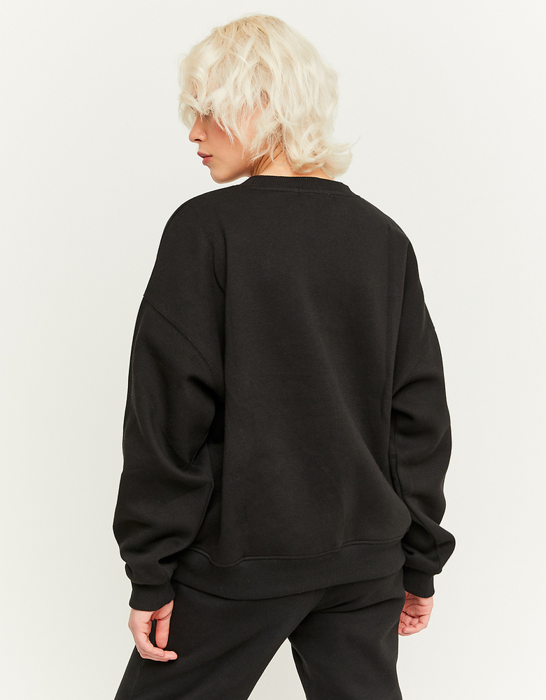 Black Oversize Printed Sweatshirt | TALLY WEiJL