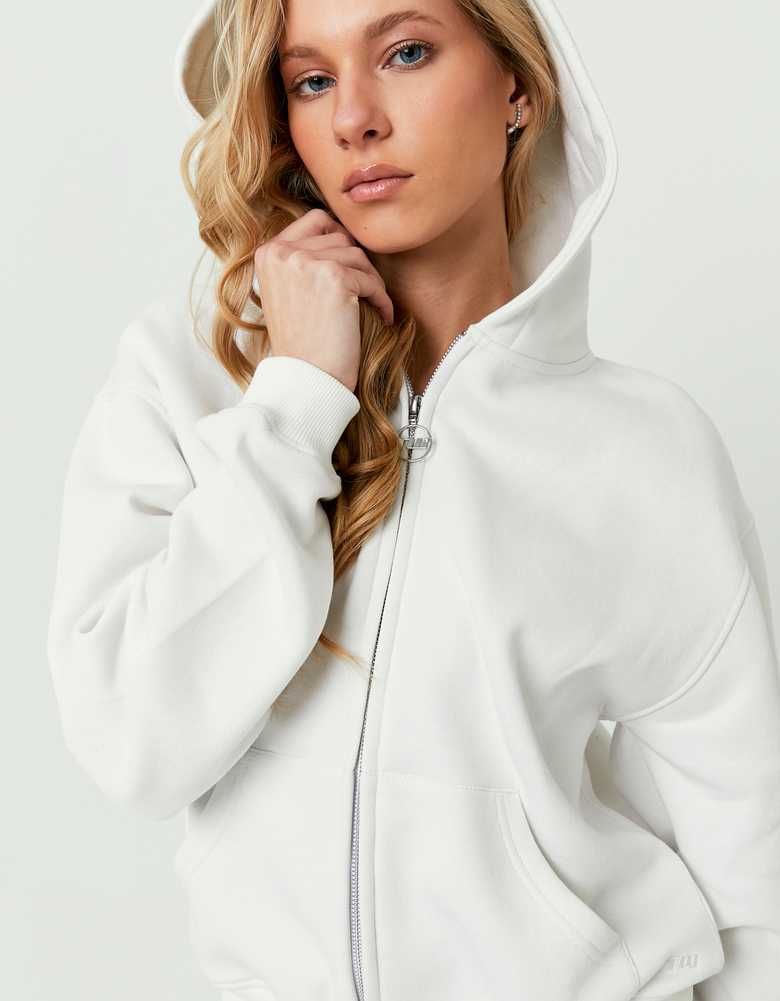 TALLY WEiJL, Felpa Bianca con Zip for Women