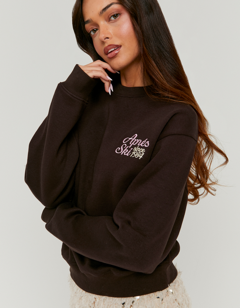 TALLY WEiJL, Felpa Marrone Ricamata for Women