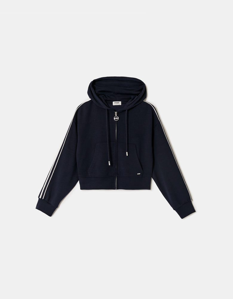 Blue Zip Up Hoodie | TALLY WEiJL