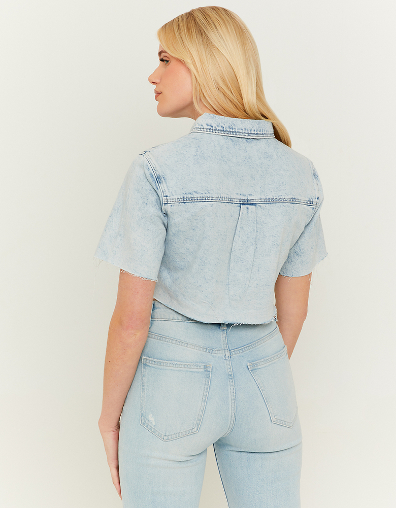 Cropped Denim Shirt with Strass | TALLY WEiJL