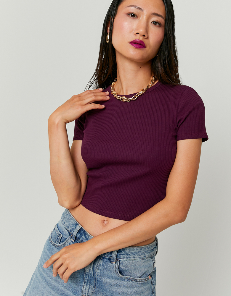 TALLY WEiJL, T-shirt Basic Μωβ for Women