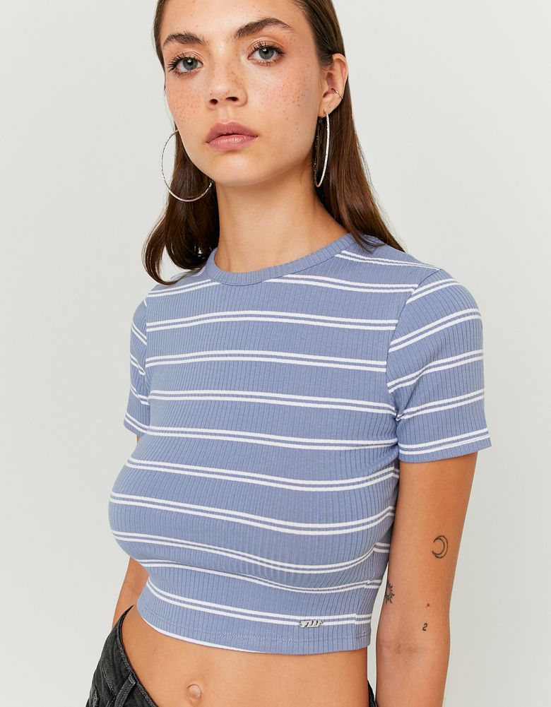 TALLY WEiJL, Blaues gestreiftes Basic-T-Shirt for Women