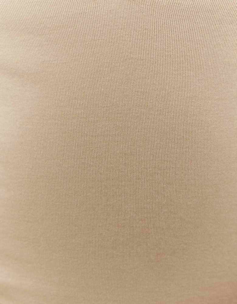 Beige Basic Long Sleeves T shirts | TALLY WEiJL