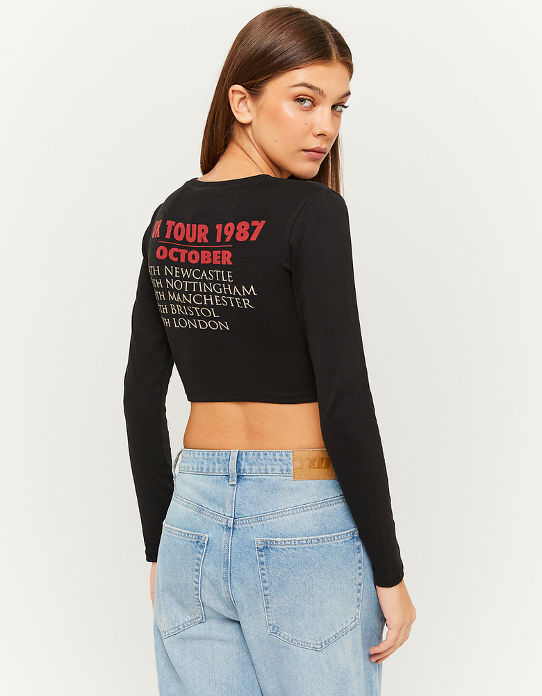 Black Printed Cropped Top | TALLY WEiJL