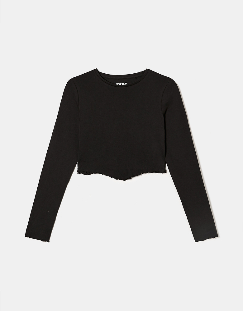 Cropped Long Sleeves T-Shirt TALLY WEiJL Netherlands