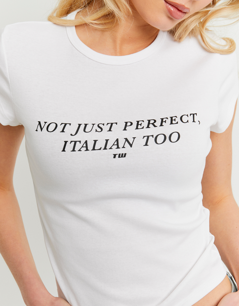 T-shirt Bianca con Stampa | TALLY WEiJL