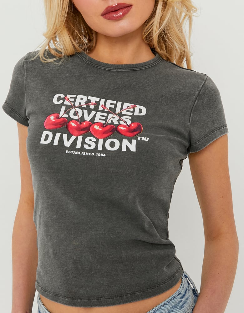 T-shirt grigia stampata | TALLY WEiJL