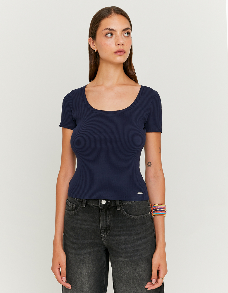 TALLY WEiJL, Regular Fit Blaues Basic T-Shirt  for Women