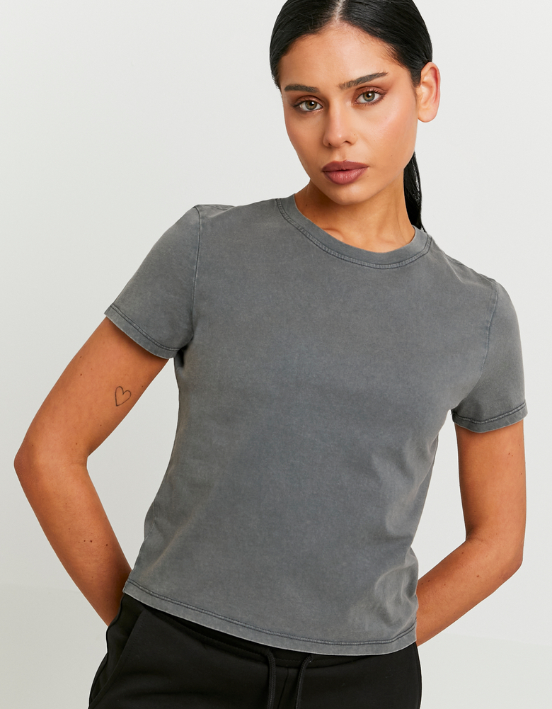TALLY WEiJL, Graues Basic T-Shirt for Women