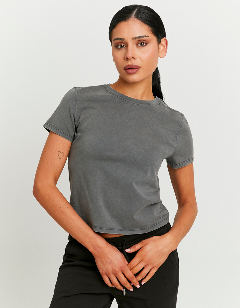 TALLY WEiJL, Graues Basic T-Shirt for Women