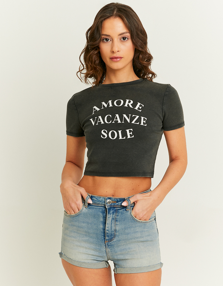 T-shirt Printed Γκρι | TALLY WEiJL