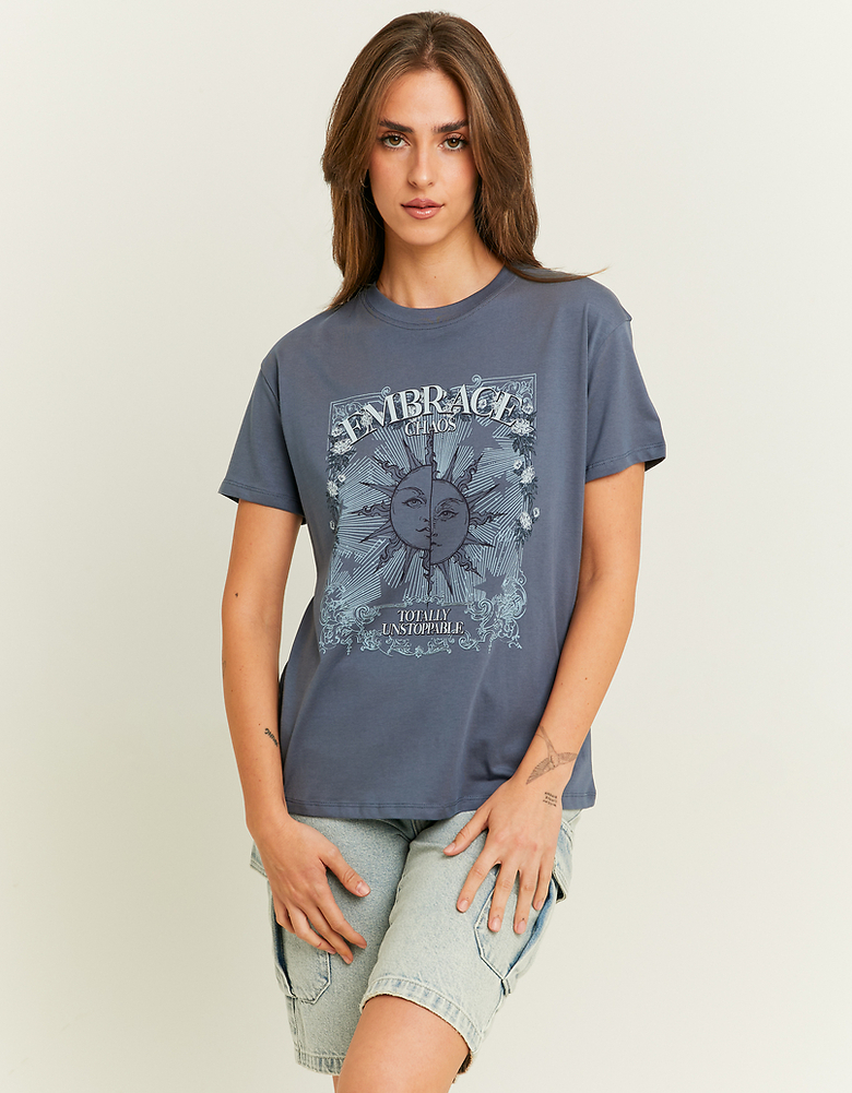 Blue Printed T-Shirt TALLY WEiJL Switzerland