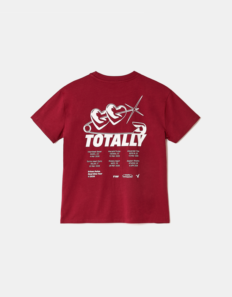 Rotes Bedrucktes T-Shirt | TALLY WEiJL