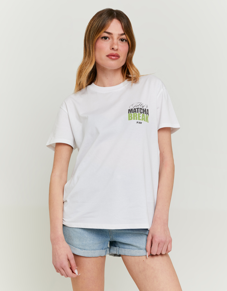 TALLY WEiJL, T-Shirt Blanc Oversize avec Imprimé for Women