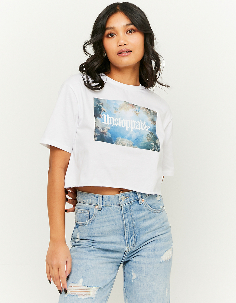 White Printed T-shirt | TALLY WEiJL