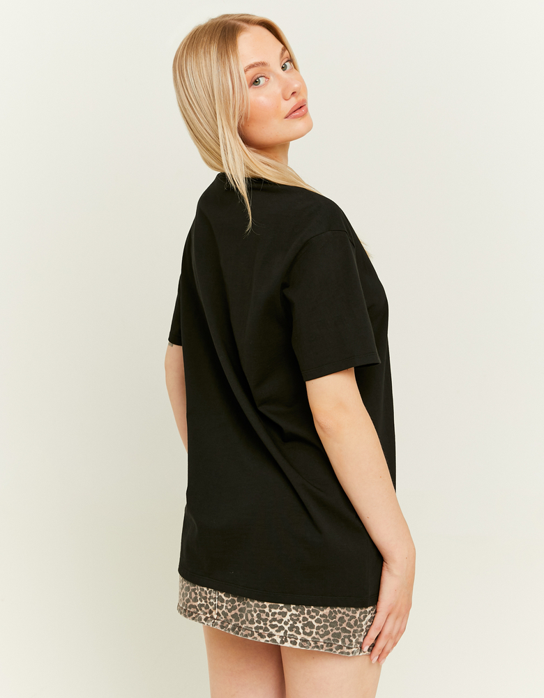 Black Oversized Basic T-Shirt | TALLY WEiJL