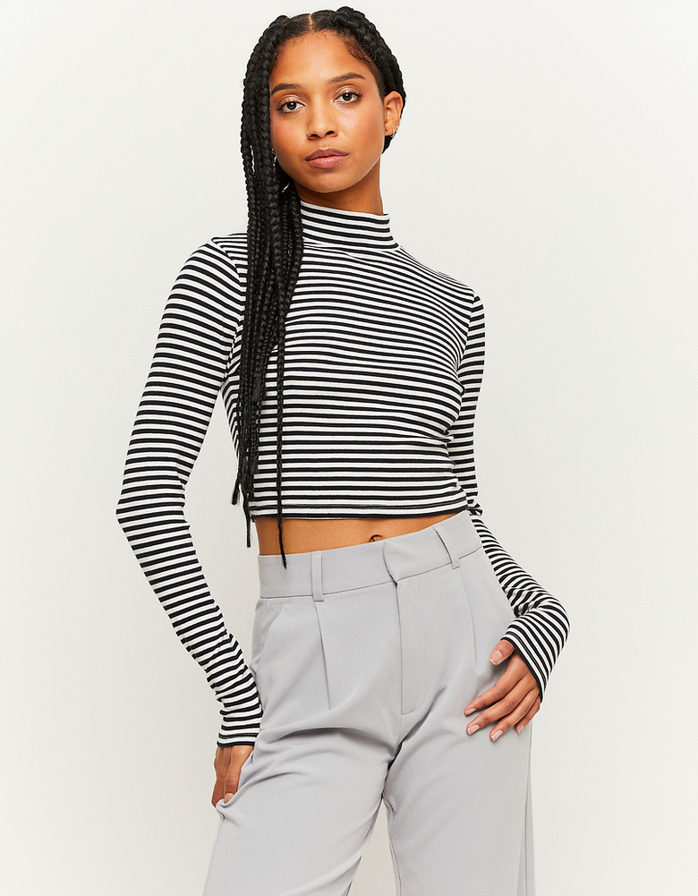 Striped Cropped Basic T-Shirt | TALLY WEiJL