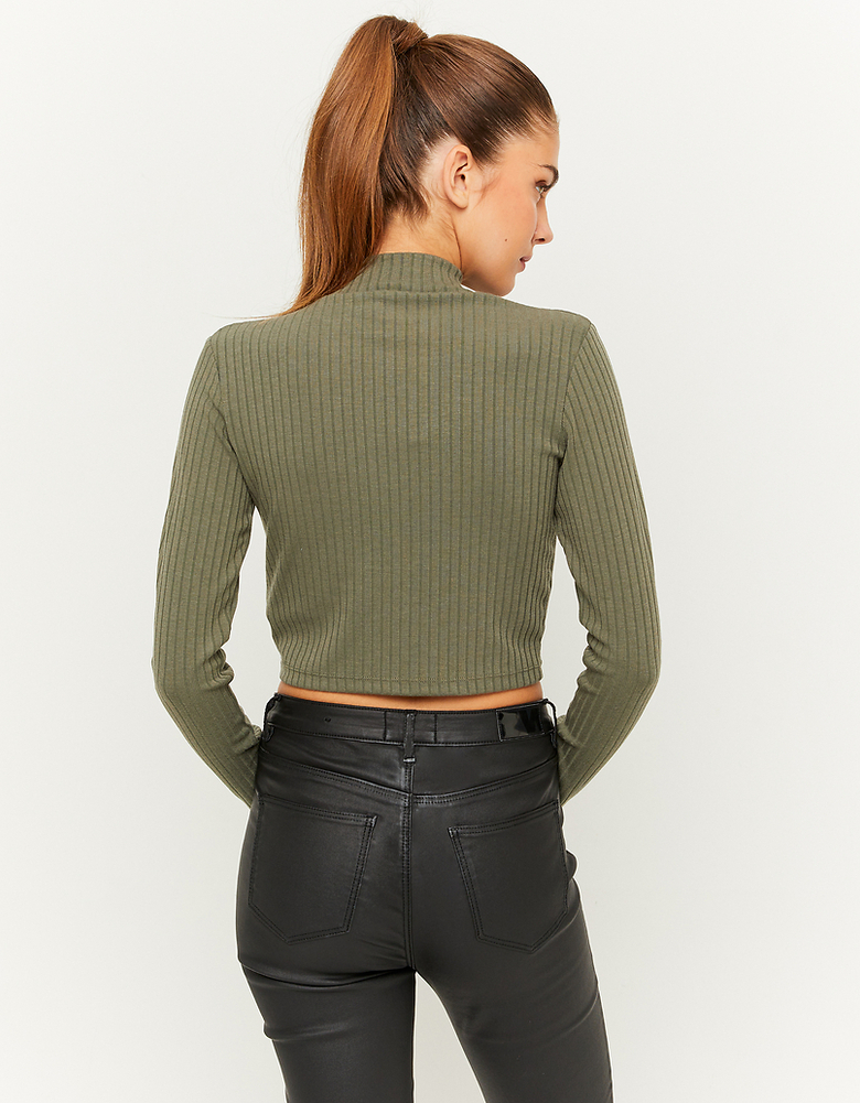 Green Cropped Basic T-Shirt | TALLY WEiJL