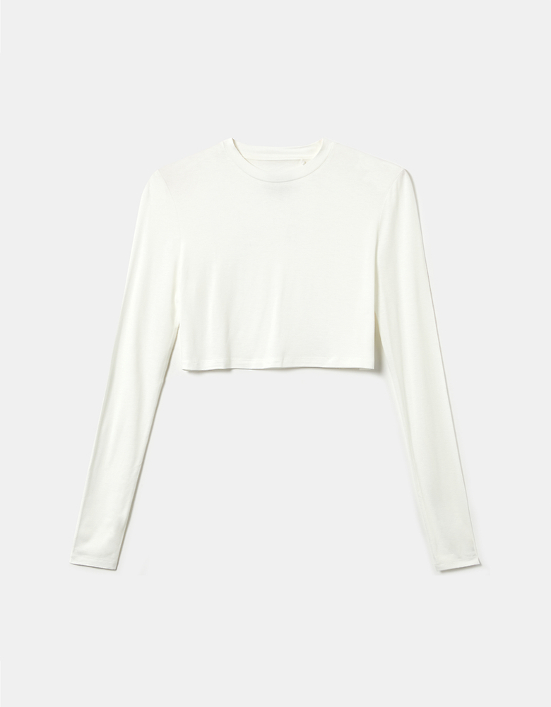White Basic Cropped Top | TALLY WEiJL