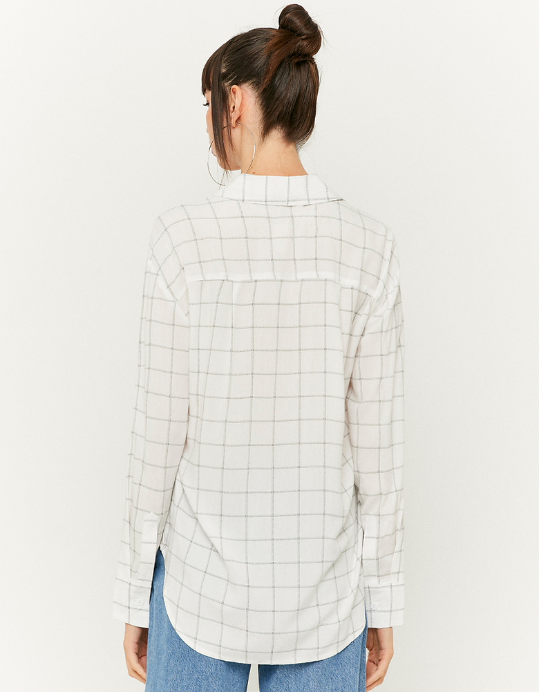 TALLY WEiJL, White Long  Checked  Shirt for Women