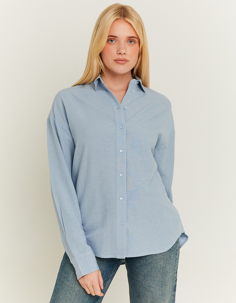Camicia di Lino Oversize Azzurra | TALLY WEiJL