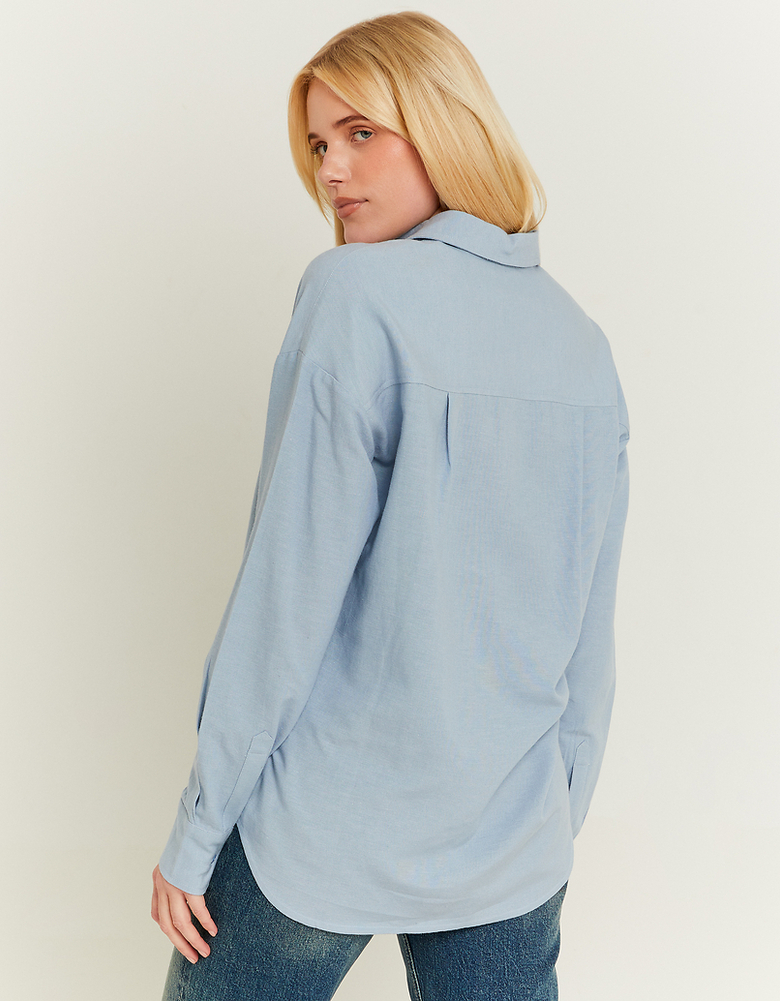 Camicia di Lino Oversize Azzurra | TALLY WEiJL