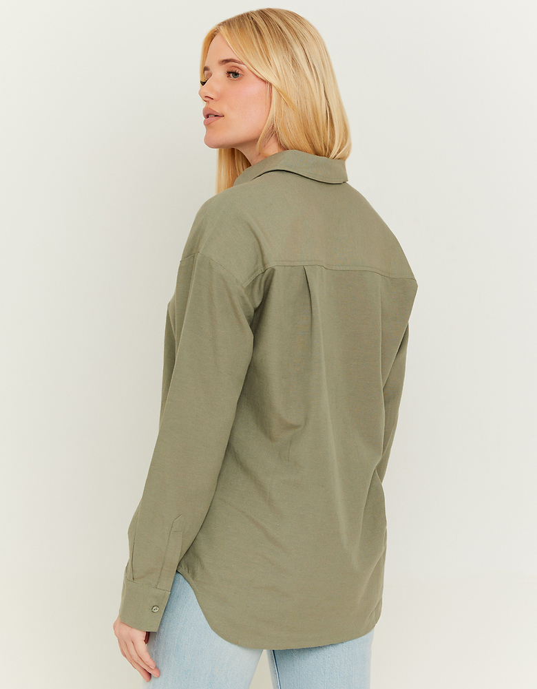 Camicia di Lino Oversize Kaki | TALLY WEiJL