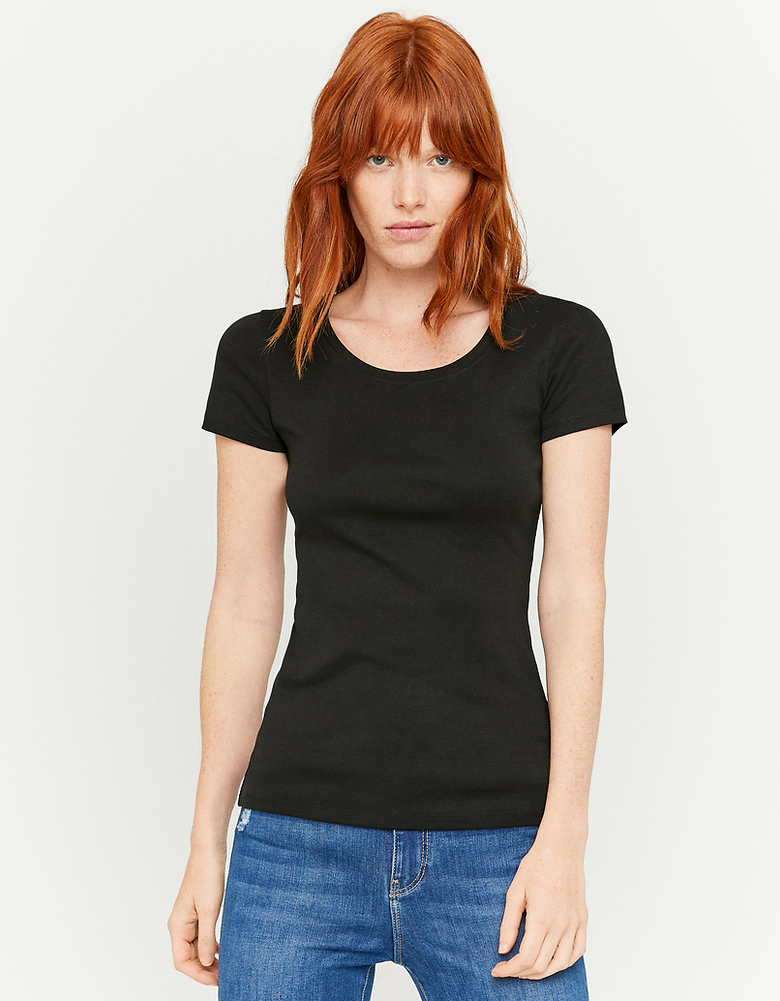 Schwarzes Basic T-Shirt | TALLY WEiJL