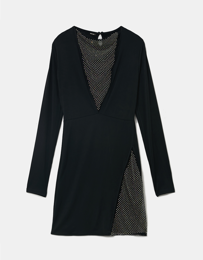 TALLY WEiJL, Robe Courte Manches Longues Noire for Women