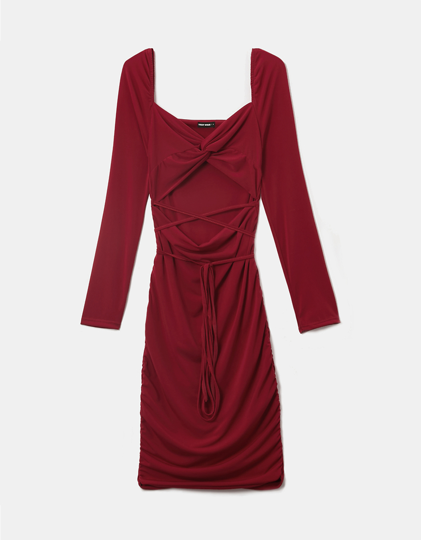 TALLY WEiJL, Czerwona sukienka Mini z długim rękawem for Women