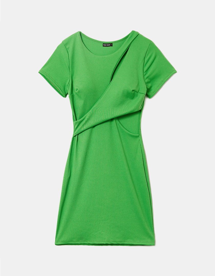 TALLY WEiJL, Zielona sukienka Mini z wycięciem for Women
