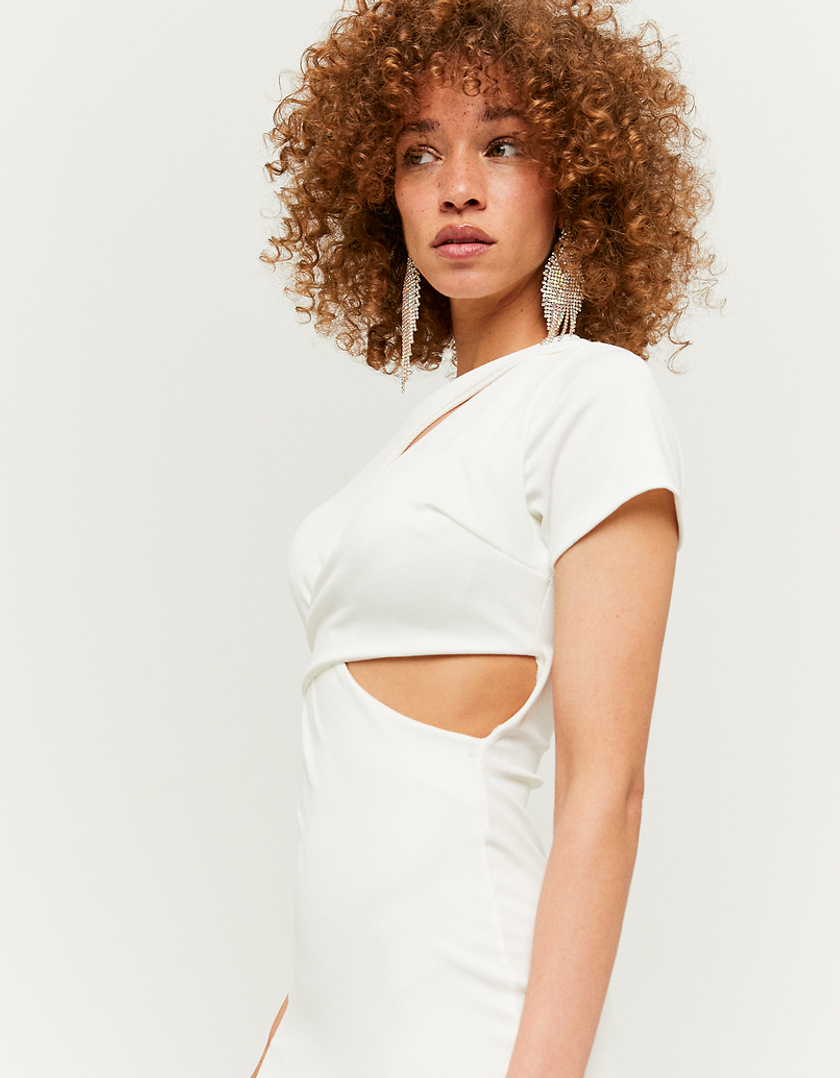 TALLY WEiJL, White Cut out Mini Dress for Women